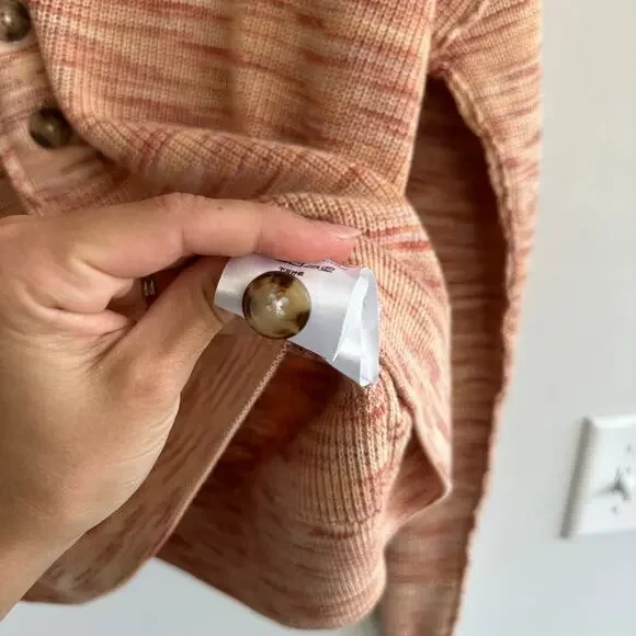 Free People Mercury Henley Sweater in Dried Roses Combo S V-Necks